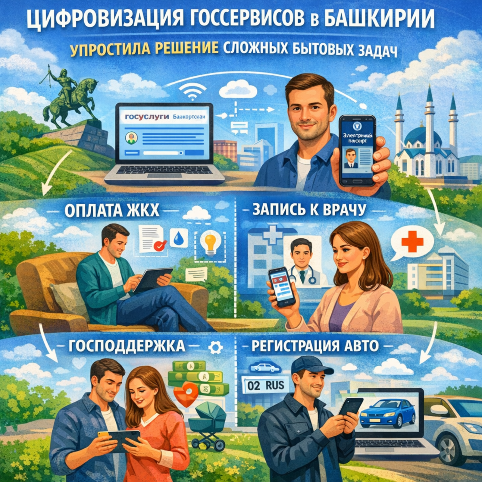 Цифровизация госсервисов в Башкирии упростила решение сложных бытовых задач