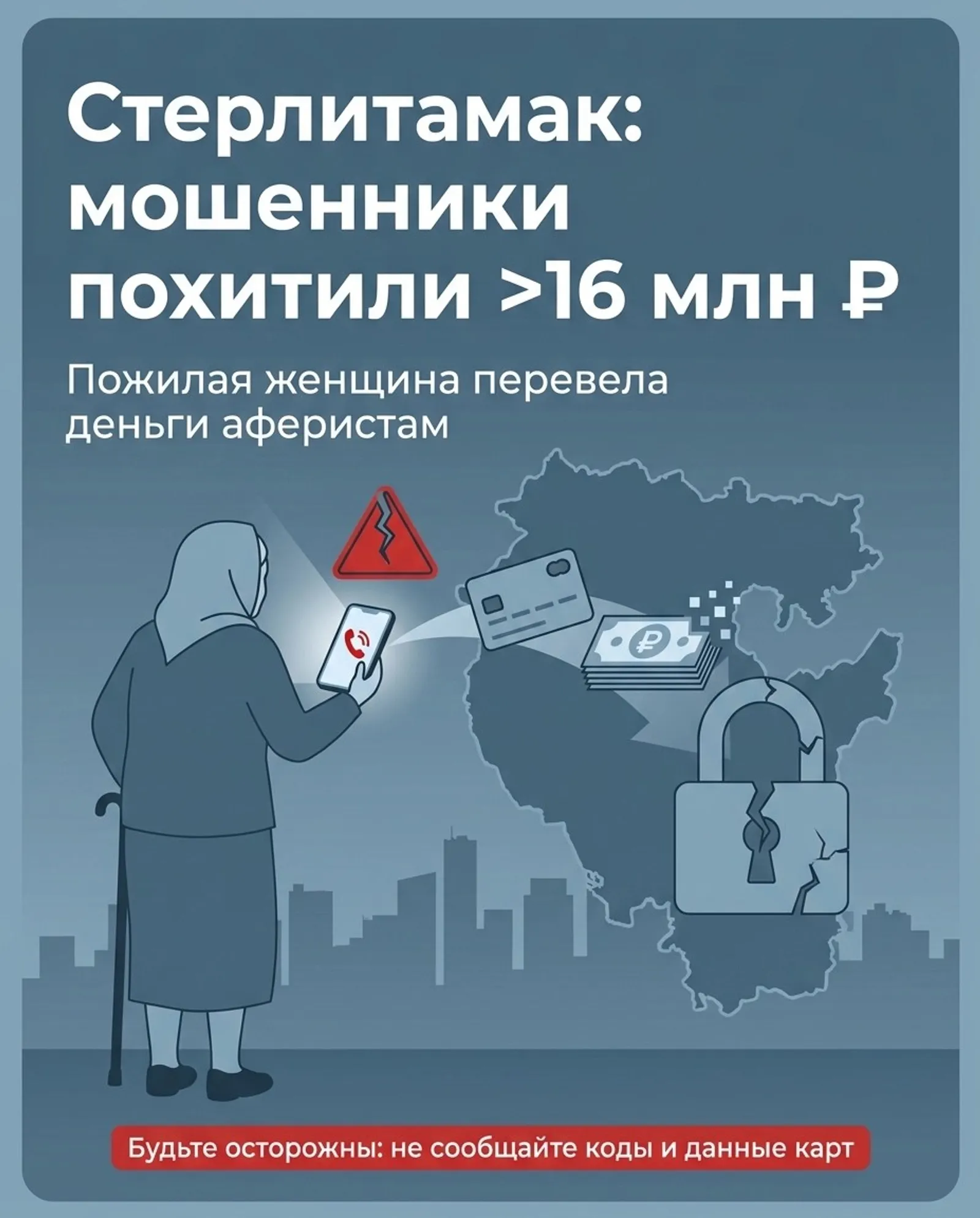 Пенсионерка из Стерлитамака отдала мошенникам более 16 млн рублей